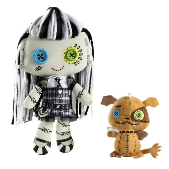 MONSTER HIGH Friends Frankie Stein Rag Doll & Watzit Rag Dog 2009 - Picture 3 of 3